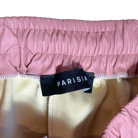 Parisian PU Faux Leather Pink Jogger Style Pants US L - Picture 4 of 7